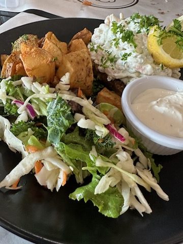 Open sandwich with shrimp.