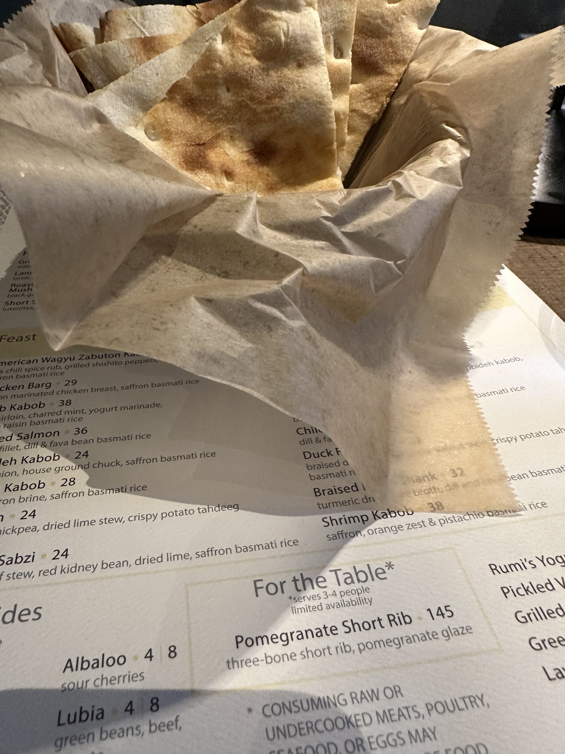 Taftoon bread.