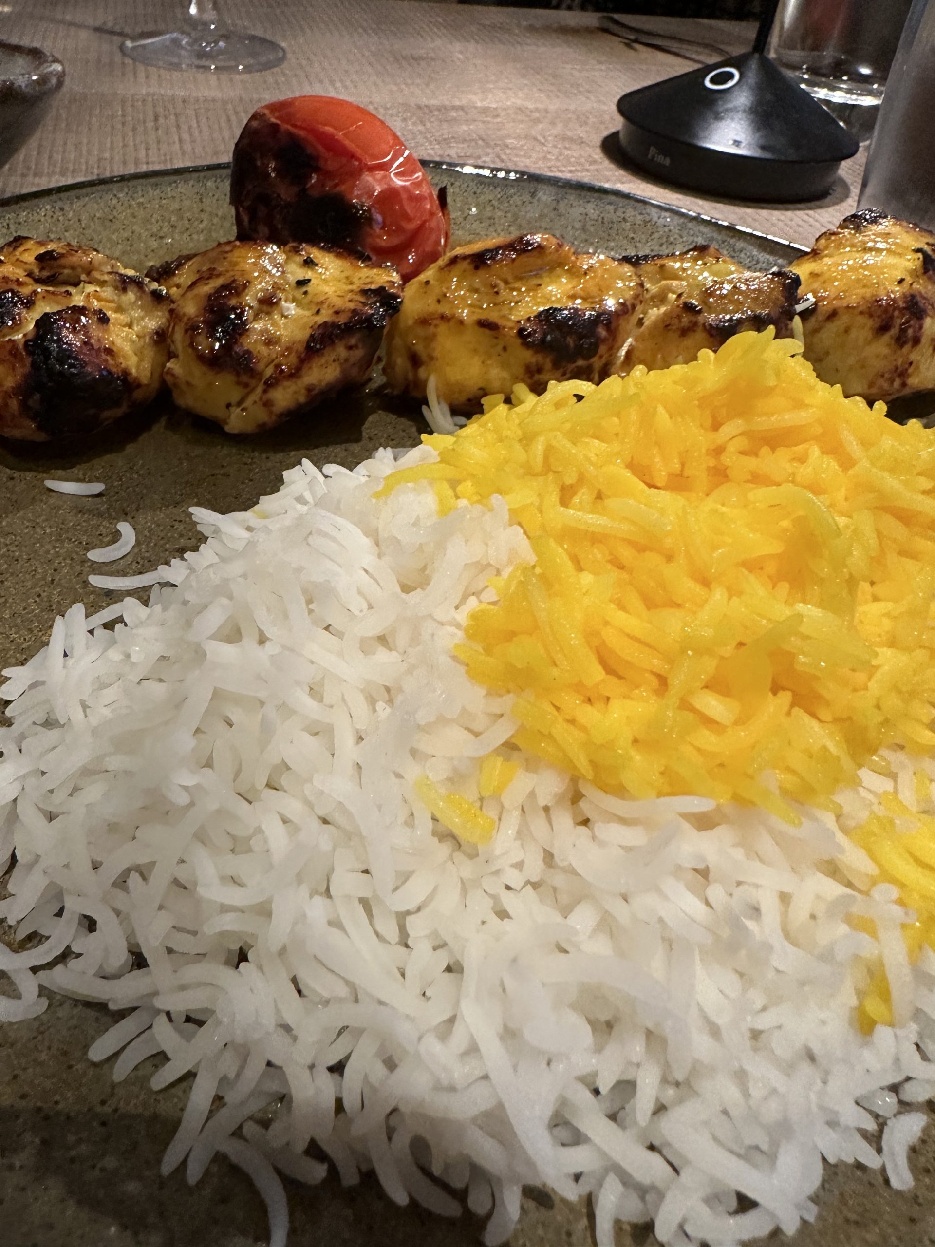 Beef koobideh kabob.